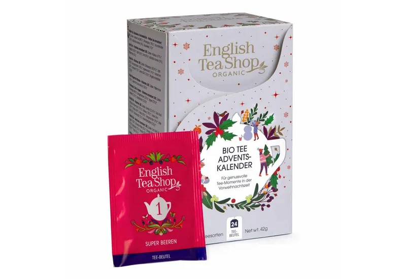 English Tea Shop English Tea Shop Tee Adventskalender "Weihnachtsmarkt" weiß, 24 verschiedene BIO Tees, Vielfältig, da Kräuter-, Früchte-, Schwarz-, Rooibos-, Gewürztees ... – Produktbild 2 von 5