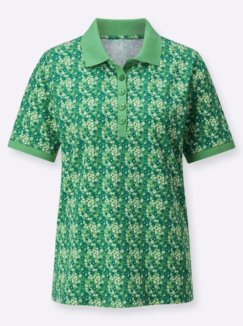 Witt Poloshirt apfel-zitrone-bedruckt, Apfel-zitrone-bedruckt, – Produktbild 1 von 2