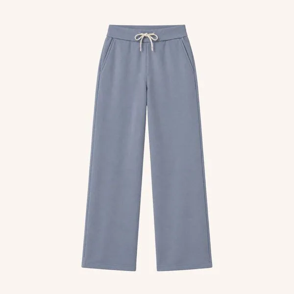 NORDLICHT NORDLICHT Wide Leg Sweathose Lynn, Graublau, – Produktbild 1 von 3