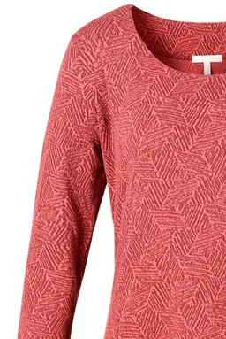 Himalaya Clothing Jerseykleid Feines Kleid Damen langarm mit Jacquard-Muster aus Bio-Baumwolle Midikleid mit hohem Tragekomfort und edler Haptik – Produktbild 1 von 1