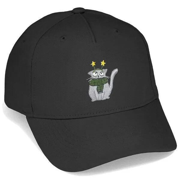 LIGARTI Bestickte Cap – Babette die Winterkatze – LIGARTI Tiermanufaktur, Schwarz, – Produktbild 1 von 4