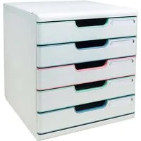Exacompta Exacompta Schubladenbox "Modulo AutentiK" DIN A4+, 5 Schubladen fbg sort., Korpus weiß – Produktbild 1 von 1