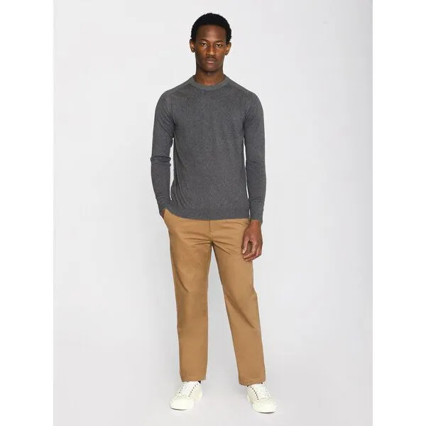 KnowledgeCotton Apparel KnowledgeCotton Apparel Regular merino knit crew neck - aus Merino-Wolle, Grau (dark grey melange), – Produktbild 2 von 3