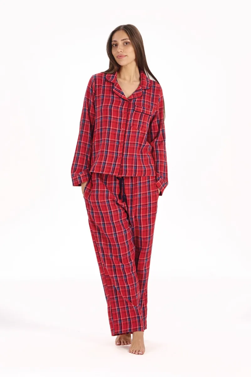 KOMODO KOMODO Damen vegan Pyjama Set Jim Jam Rot, Rot, – Produktbild 2 von 2