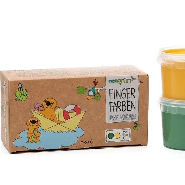 neogrün neogrün Fingerfarben 2er Set "Nori", Grün/gelb, – Produktbild 6 von 7