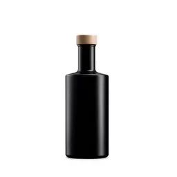 mikken mikken Schwarze Glasflasche 200 | 350 | 500 ml – leere Spirituosenflasche mit Holz-Schraubverschluss – Produktbild 1 von 1