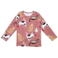Walkiddy Kinder Langarmshirt GOTS zertifiziert Bio-Baumwolle, Rosa, Katzen-Muster, Walkiddy – Produktbild 1 von 1