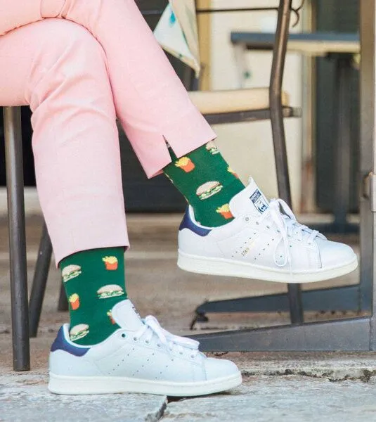 DillySocks DillySocks Socken Junk Food aus Biobaumwoll-Mix, Grün, – Produktbild 3 von 4
