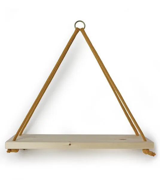 Gary Mash GARY MASH Wandregal Triangle mit Baumwollkordel, Senfgelb (gelb), – Produktbild 1 von 3