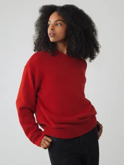 Honest Basics Honest Basics Damen vegan Pullover Mit Rundhalsausschnitt Tomatenrot – Produktbild 1 von 1