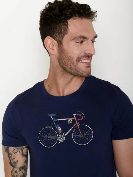 GreenBomb GreenBomb Bike Jacques Guide - Sportliches T-Shirt aus Bio-Baumwolle, Blau (marineblau), – Produktbild 3 von 5