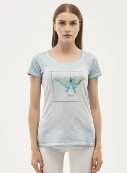 ORGANICATION ORGANICATION Garment Dyed T-Shirt aus Bio-Baumwolle mit Schmetterling-Print – Produktbild 1 von 1