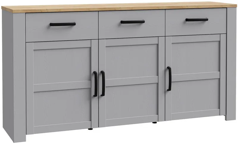 FORTE Sideboard Bohol, Sideboard, Soft-Close, Stauraum, Breite 166 cm, Grau, – Produktbild 2 von 5
