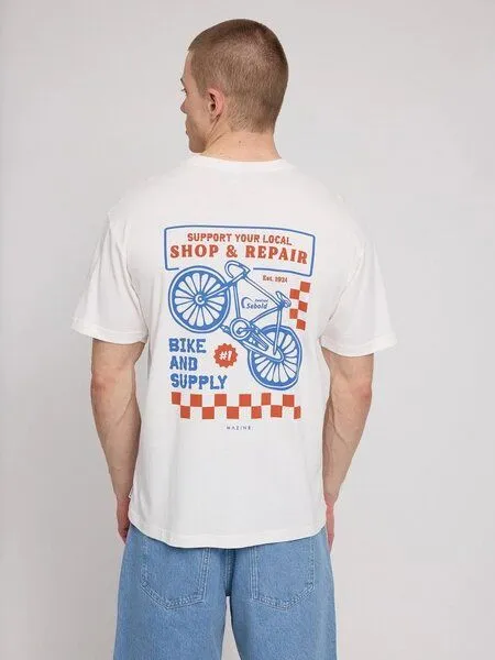 Mazine Mazine T-Shirt aus Bio-Baumwolle - Bike Shop Backprint – Produktbild 2 von 4