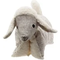 Flosinn Flosinn Kuscheltierkissen Lamm mit Teddyplüsch aus Baumwolle Personalisierbar, Grau, – Produktbild 2 von 4