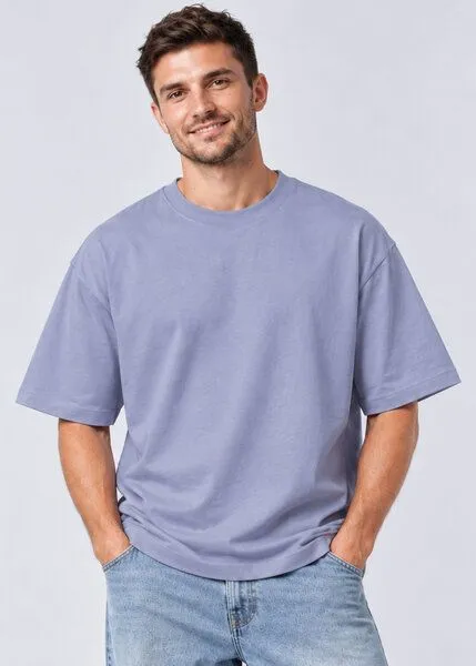 COREBASE COREBASE Oversized TShirt - Heavyweight - 300 g/m², Blue granite (blau), – Produktbild 5 von 8