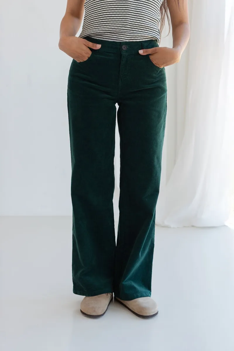 TWOTHIRDS TWOTHIRDS Damen vegan Hose Sora Dunkelgrün, Grün, – Produktbild 1 von 2