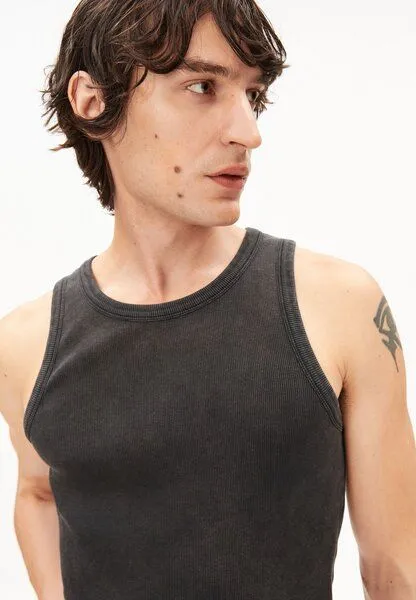 ARMEDANGELS ARMEDANGELS GMT DYE Herren Ripp-Top aus Bio-Baumwoll Mix, Black washed, – Produktbild 3 von 4