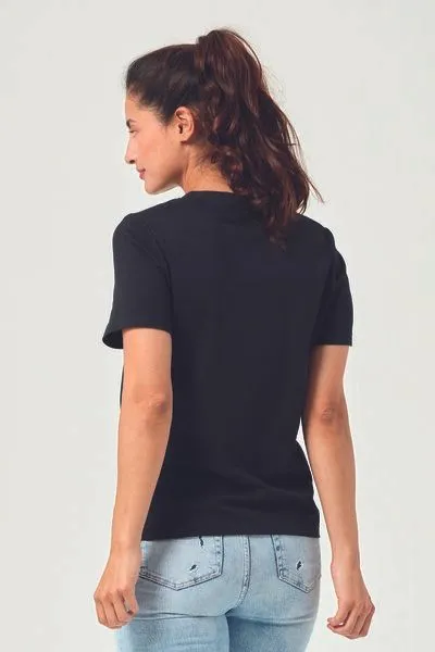 COREBASE COREBASE Damen TShirt "Classic Fit" aus 100% Baumwolle, Schwarz, – Produktbild 4 von 4
