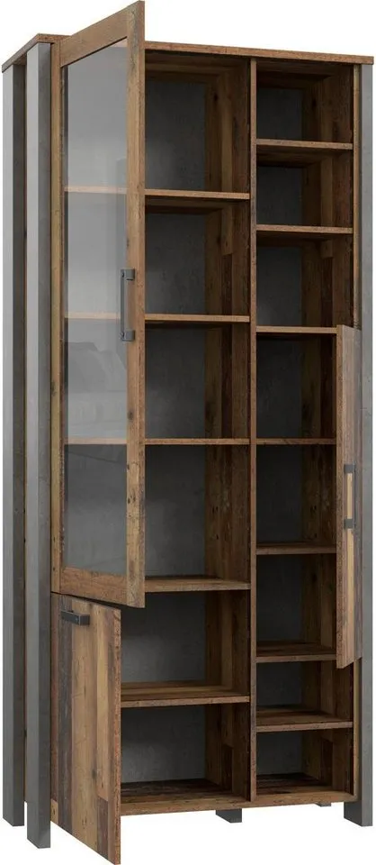 FORTE Highboard Clif, Höhe 205 cm, Beige, – Produktbild 4 von 5