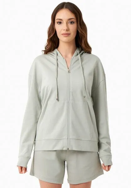 ORGANICATION ORGANICATION Sweatjacke aus Bio-Baumwolle, Green moss, – Produktbild 1 von 4