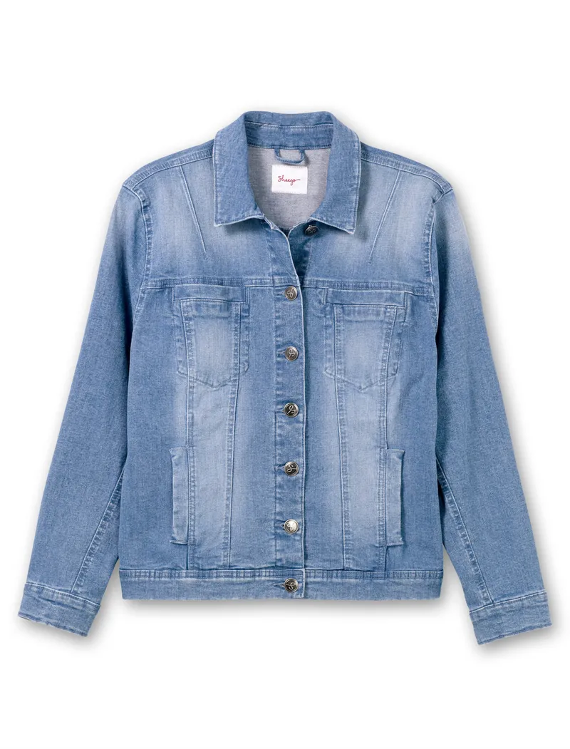 sheego Jeansjacke, Light blue-denim, – Produktbild 1 von 2
