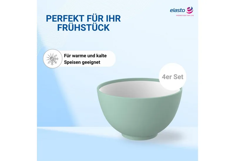 elasto elasto Müslischale aus Kunststoff, Minze/weiß, – Produktbild 8 von 8