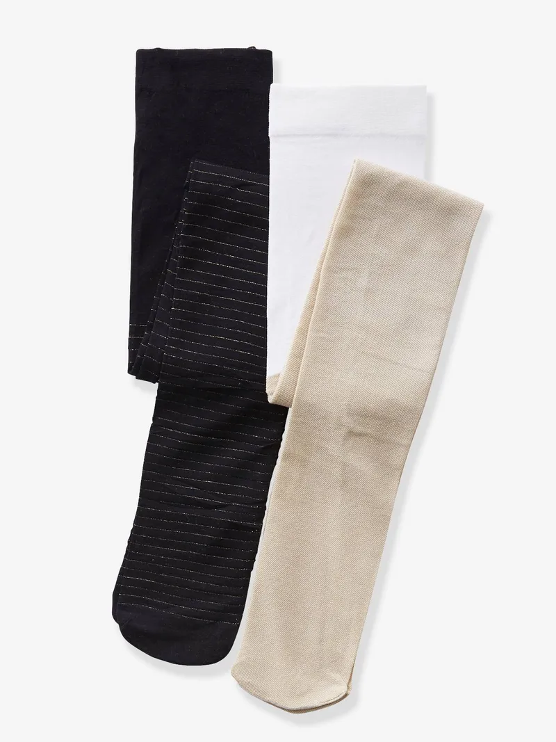 Vertbaudet 2er-Pack festliche Mädchen Feinstrumpfhosen, Pack beige glanzeffekt, – Produktbild 1 von 2