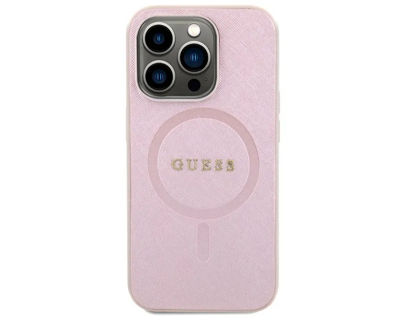 Guess Guess Saffiano MagSafe Back Cover für das Apple iPhone 15 Pro, Rosa, – Produktbild 4 von 6