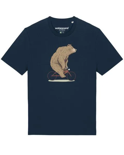 watapparel watapparel T-Shirt Unisex Fahrradbär, French navy, – Produktbild 1 von 4
