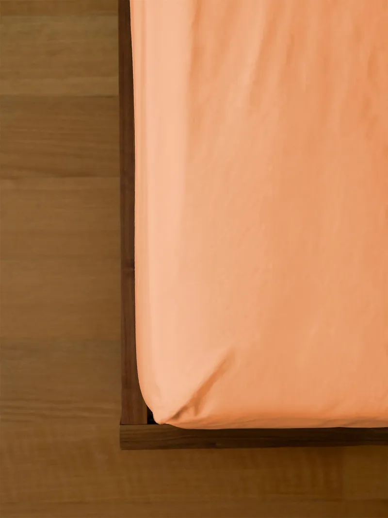 erlich textil erlich textil Cotton Select Spannbettlaken aus Bio-Baumwolle, made in Europe, Papaya, – Produktbild 1 von 5