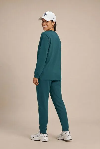 THE FACE OF ELEMENTS The Face of Elements Peak - Regular Fit Sweatpant aus 100% Bio-Baumwolle, Algae (grün), – Produktbild 4 von 4
