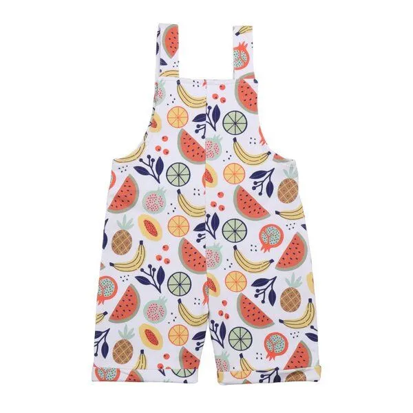 Walkiddy Latzstrampler Weiß Bunte Früchte-Allover Bio-Baumwolle GOTS – Walkiddy, Mehrfarbig, – Produktbild 2 von 3
