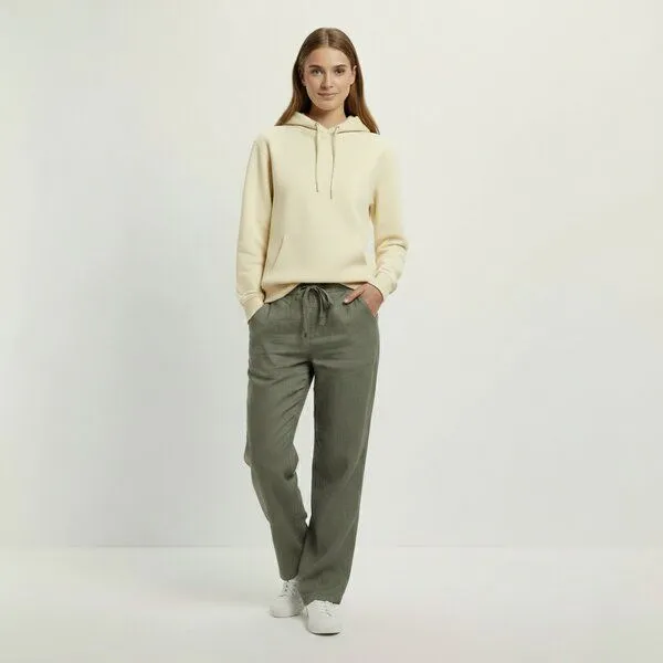 YTWOO YTWOO Relaxed Damen Leinenhose, Organic khaki, – Produktbild 2 von 4
