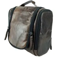 manbefair manbefair Kulturbeutel Travelbird aus weichem Vintage Leder, Smokey-braun, – Produktbild 1 von 1