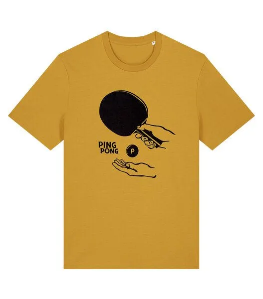 päfjes päfjes Ping Pong Tischtennis - Fair Wear Männer T-Shirt, Gelb, – Produktbild 2 von 4