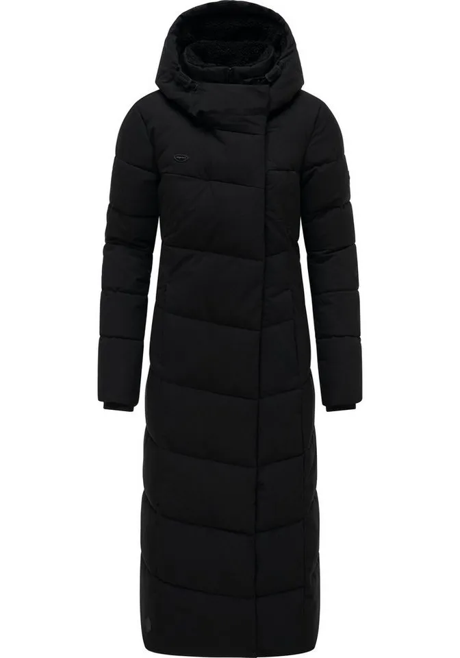 ragwear ragwear Steppmantel Pavla Extralong zeitloser, wasserdichter Damen Wintermantel, Schwarz, – Produktbild 2 von 4