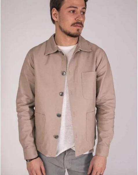 Aatise Aatise Herrenjacke Zularit aus upgecycelter beiger Baumwolle, Beige, – Produktbild 1 von 4