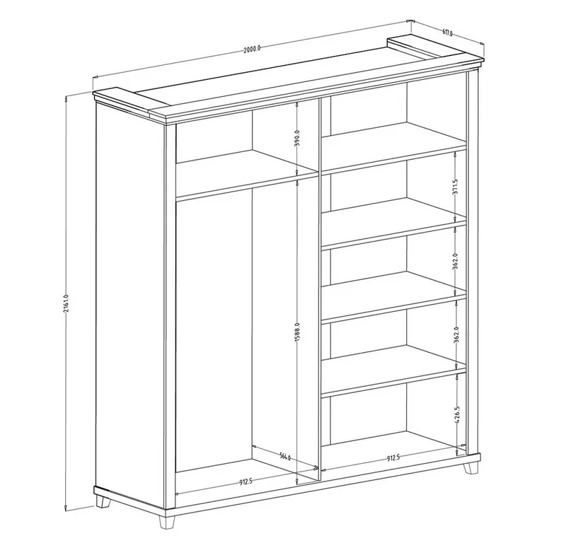 Lomadox Schlafzimmer-Set EPSOM-83, (Spar-Set, 5-tlg), grün Abisko Esche Nb. mit Lefkas Eiche Nb., Landhausstil, Grün, – Produktbild 4 von 5