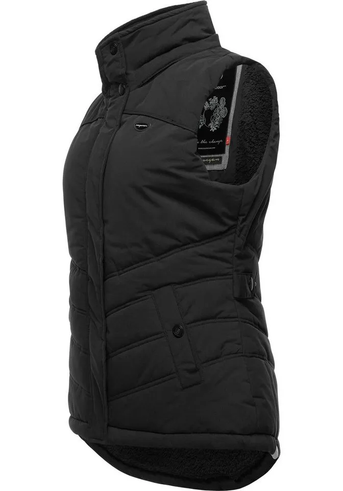 ragwear ragwear Steppweste Hesty Wasserdichte Outdoor-Weste mit abnehmbarer Kapuze, Schwarz, – Produktbild 4 von 5