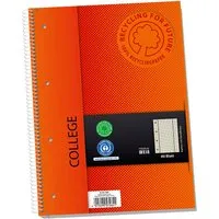 Collegeblock aus Recyclingpapier mit Randlinien, 80 Blatt, kariert – Produktbild 1 von 1