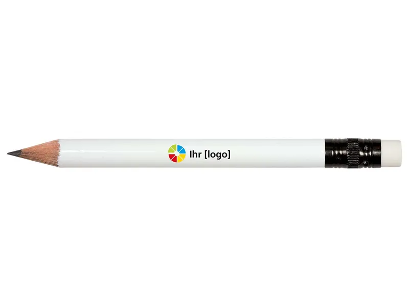 FSC-zertifizierter Bleistift rund 9,75 cm m. Radiertip, lackiert nach Farbtabelle – Produktbild 1 von 1