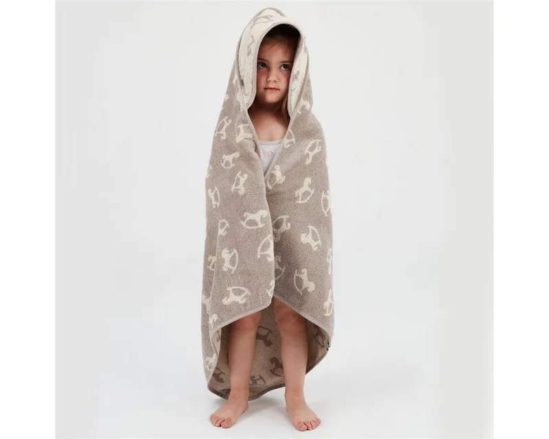 SEI Design Kapuzenhandtuch Kapuzentuch 80x80 Babyhandtuch mit Kapuze, Frottee (Liebevoll verpackt in einem hochwertigen Geschenkkarton – ideal zum Verschenken), 100% Organic Bio Baumwolle, Ideal als Badeponcho und Kuscheldecke, Beige, – Produktbild 3 von 5