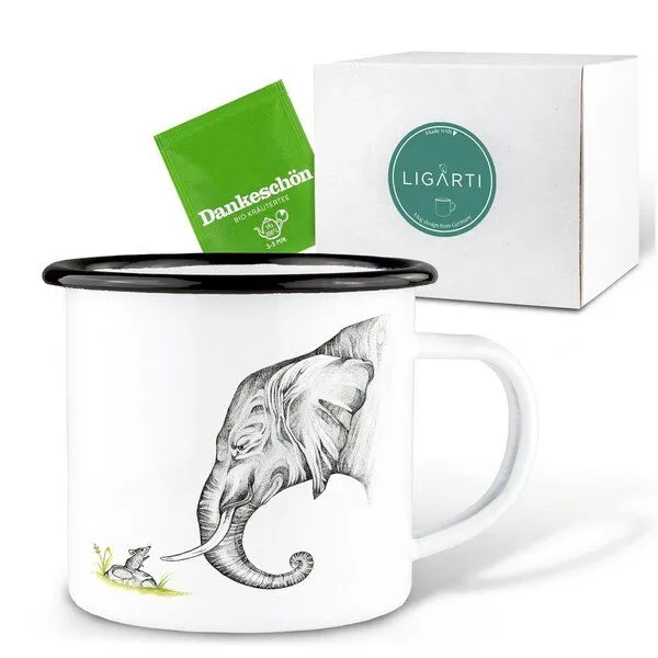LIGARTI Emaille Tasse – Zutrauen – LIGARTI Tiermanufaktur – Produktbild 3 von 4
