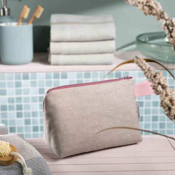 nahtur-design nahtur-design Kosmetiktasche aus 100% Leinen | Kleine Leinentasche, No_14 (blau), – Produktbild 4 von 4