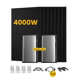 EcoFlow 2x EcoFlow STREAM Ultra, All-in-One Solaranlage mit Speicher, inkl. 8 Bifazialen Solarmodulen, by Powerness - 8 x 500Wp Bifaziale Full Black / 4 x Smart Plug / Selbstabholung – Produktbild 1 von 1