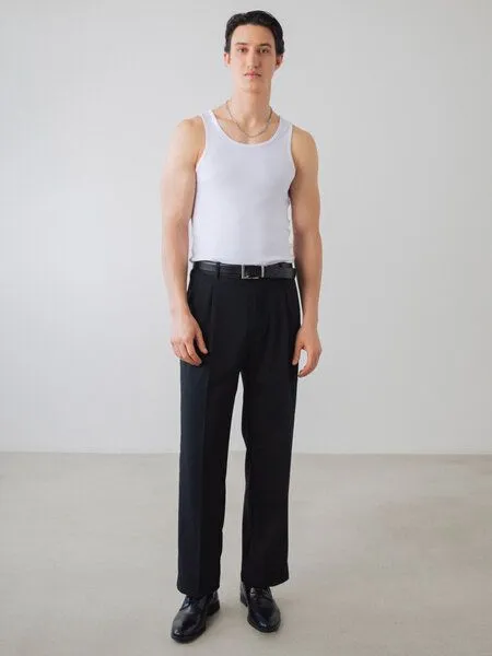 Honest Basics Honest Basics Herren Geripptes Tanktop aus Bio- und recycelter Baumwolle, Weiß, – Produktbild 3 von 3