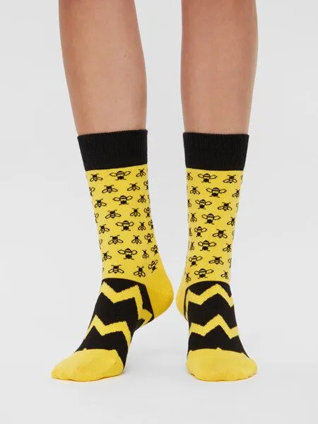 Natural Vibes Natural Vibes Bees Socken Bio GOTS | Bunte Socken | Herren Damen Socken | Funny Socks – Produktbild 3 von 4