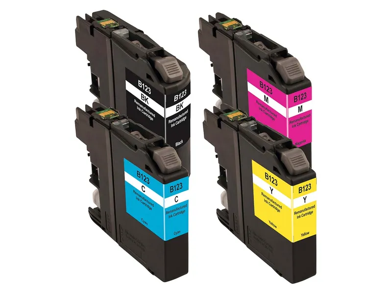 Memo memo 4er-Set Tintenpatronen ersetzt Brother LC-123BK/C/M/Y schwarz, cyan, magenta, gelb – Produktbild 1 von 1
