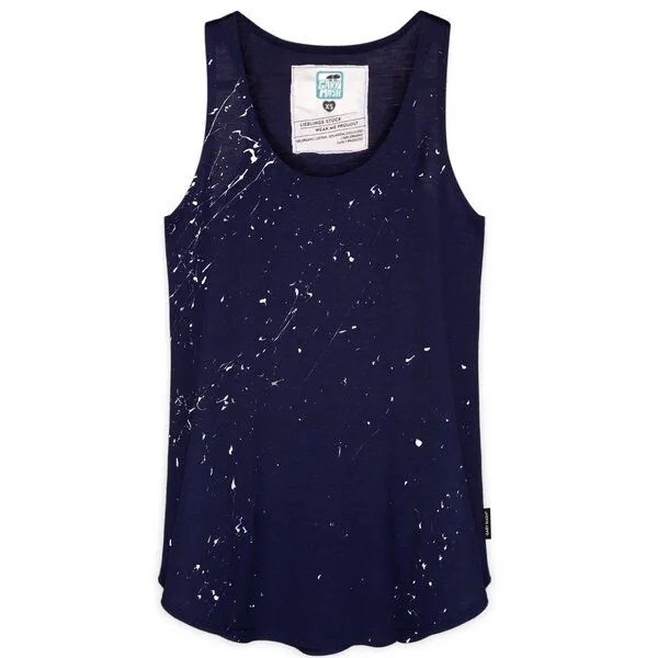 Gary Mash GARY MASH Tanktop mit Farbspritzern aus Bio-Baumwolle, Dunkelblau, – Produktbild 1 von 3